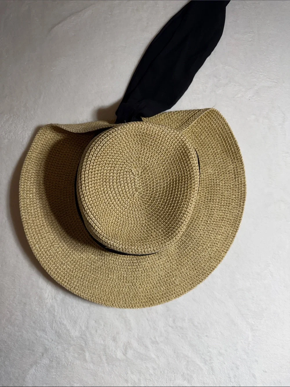 Chapel Hats Woven Straw Sun Hat with Black Band - Women's Summer Hat